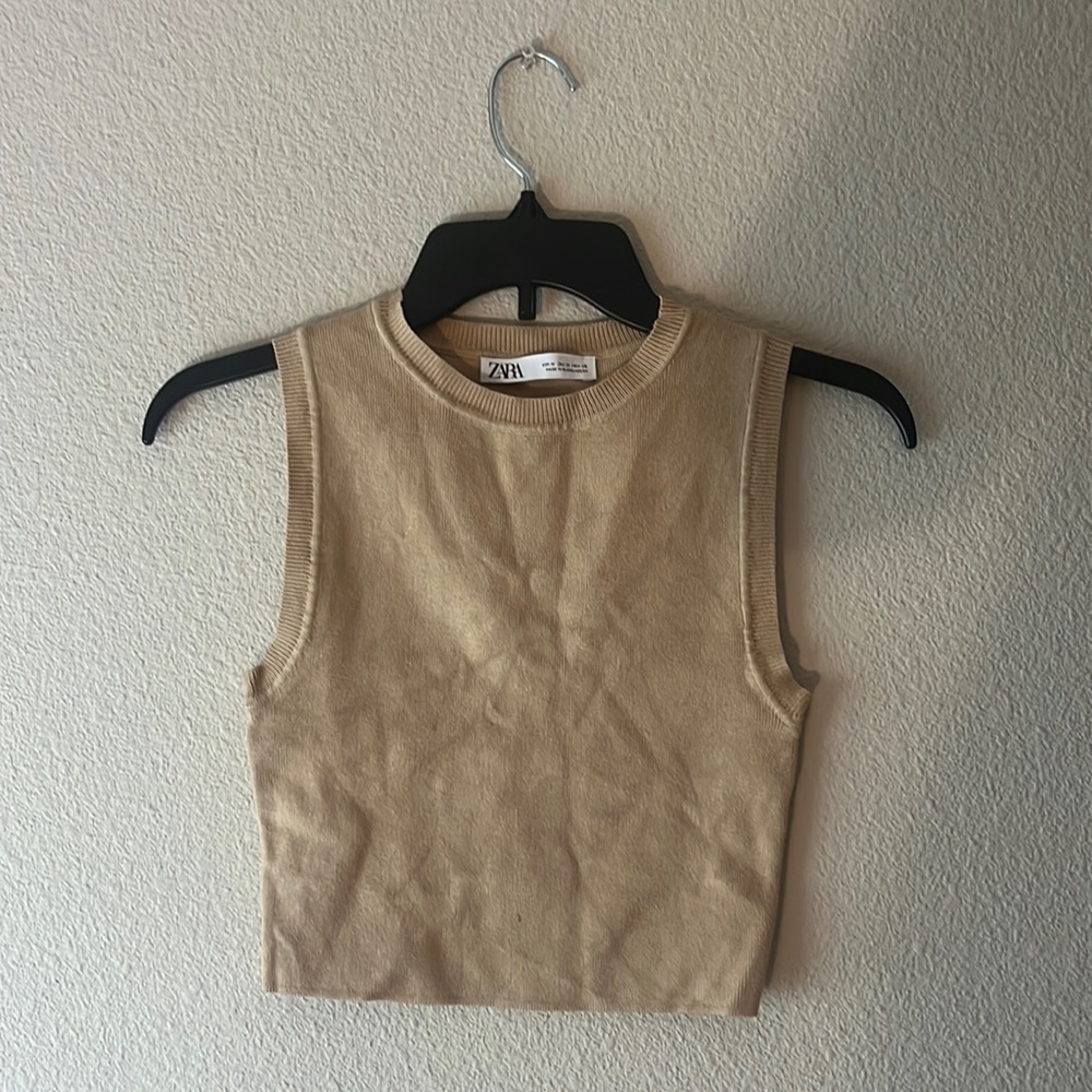 Zara High Neck Sweater Tank Top